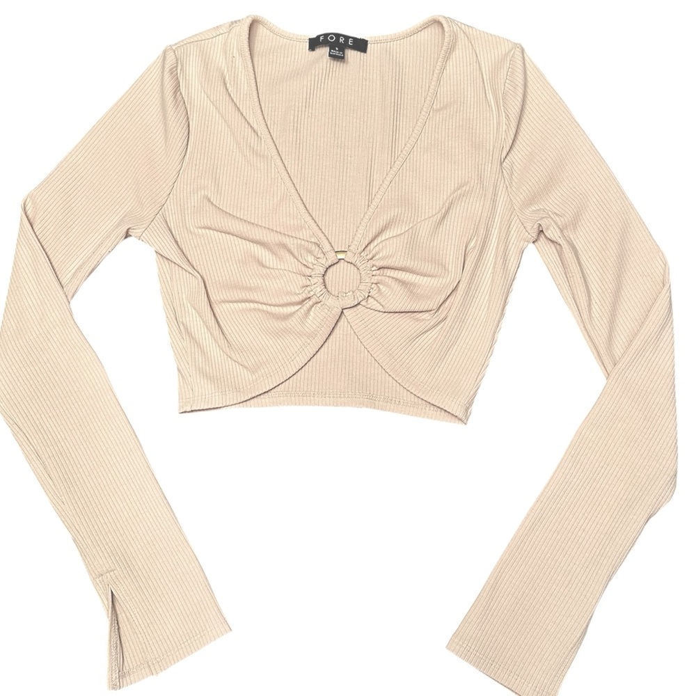 FORE Ribbed Crop Top Long Sleeve